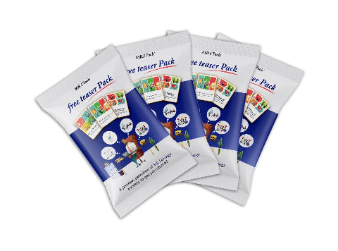 Five BizDecks Free Teaser Pack packages displayed in a fan